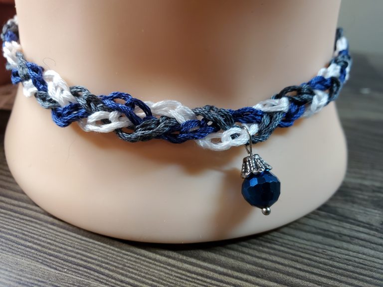 Crochet Chain Stitch Choker and Bracelet Combo