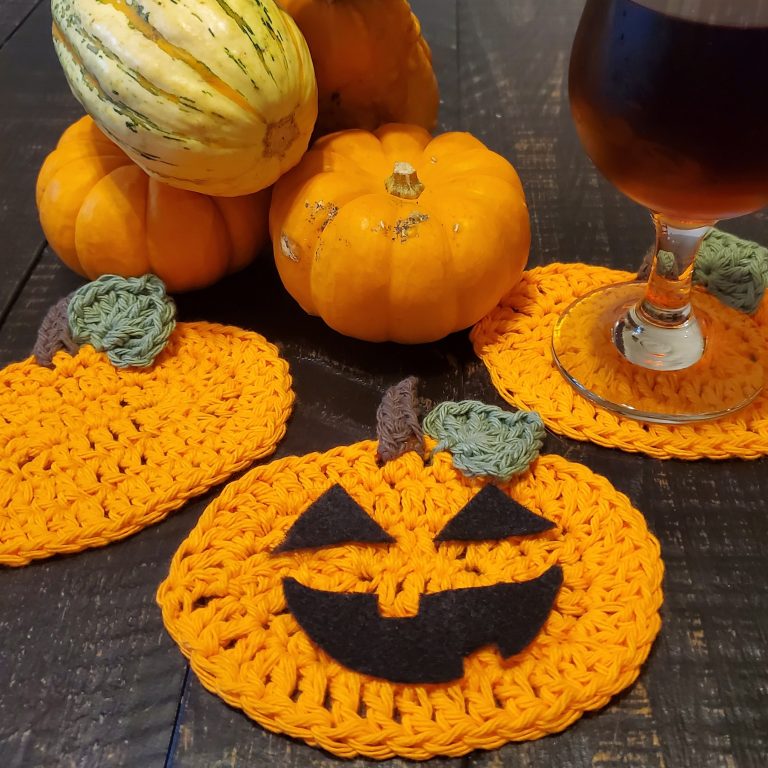 Crochet Pumpkin Coaster